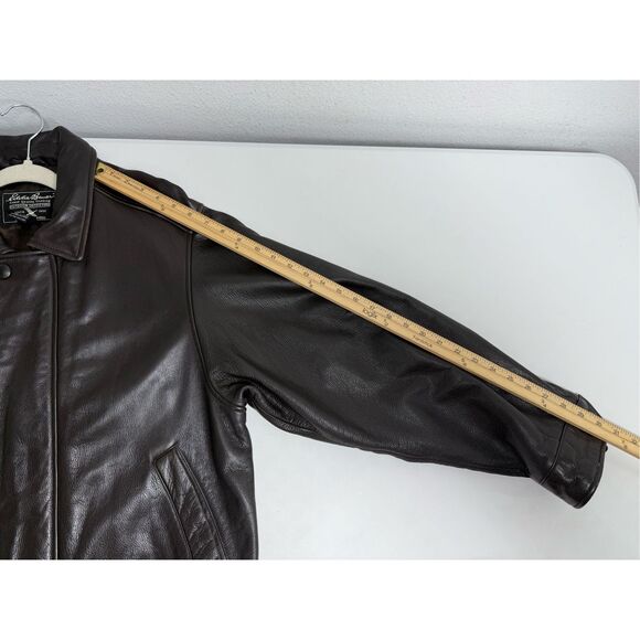 Vintage Eddie Bauer Men’s Stine Leather Bomber Jacket Brown Size M See Notes - Picture 13 of 16